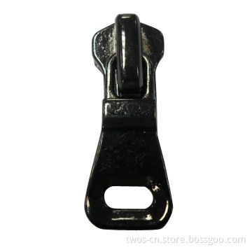 Metal Zipper Slider with Puller, Made of Alloy, Shiny Black Nickel